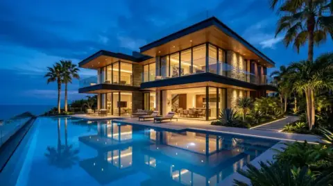 Luxury Modern Villa – CapitalKnob Luxury modern villa at dusk